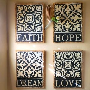 Set of 4 wall hangings.